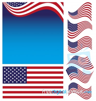 American Flag Set Stock Image