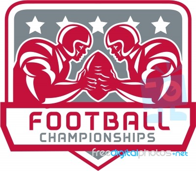 American Football Championship Crest Retro Stock Image