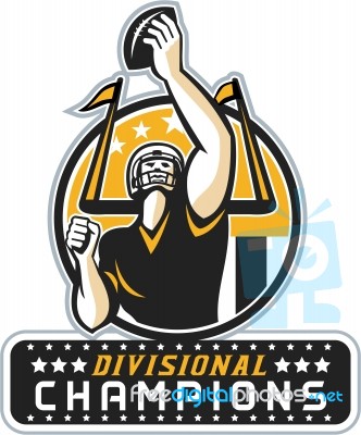 American Football Divisional Champions Retro Stock Image