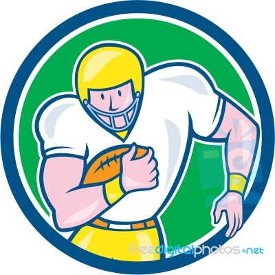 American Football Fullback Circle Retro Stock Image