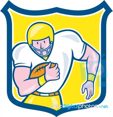 American Football Fullback Shield Retro Stock Image