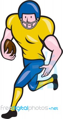 American Football Running Back Cartoon Stock Image