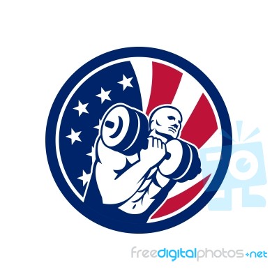 American Gym Circuit Usa Flag Icon Stock Image