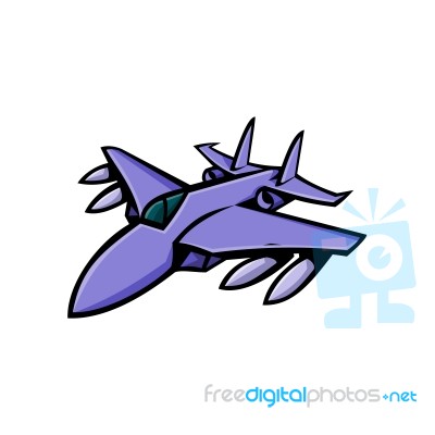 American Jet Fighter Mascot Stock Image