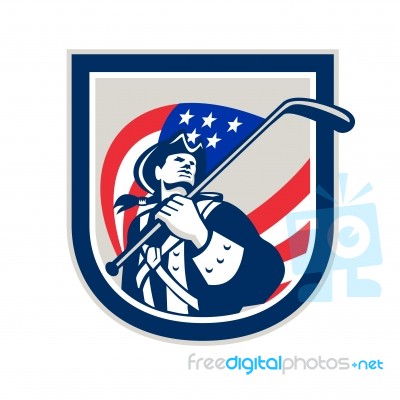 American Patriot Ice Hockey Shield Stock Image