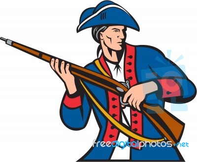 American Patriot Militia Musket Retro Stock Image