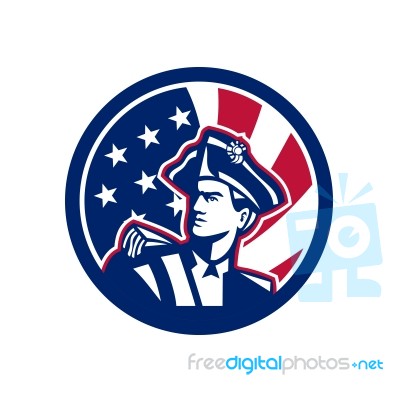 American Patriot Usa Flag Icon Stock Image