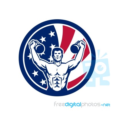 American Physical Fitness Usa Flag Icon Stock Image