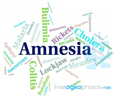 Amnesia Illness Represents Loss Of Memory And Ailment Stock Image