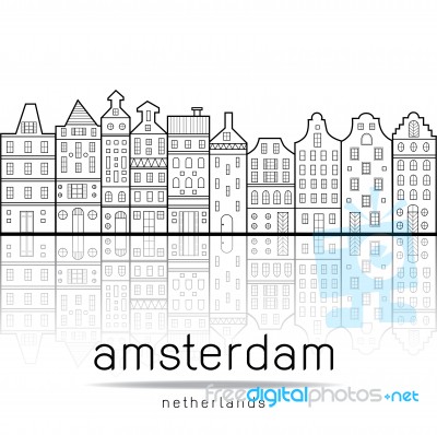 Amsterdam Houses Style Netherlands Stock Image