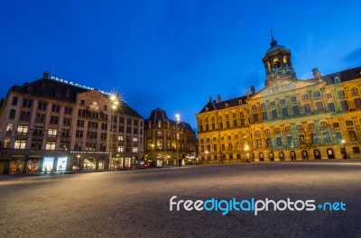 Amsterdam, Netherlands - May 7, 2015: Tourist Visit Dam Square W… Stock Photo