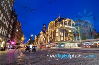 Amsterdam, Netherlands - May 7, 2015: Tourist Visit De Bijenkorf… Stock Photo