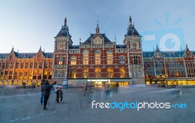 Amsterdam, Netherlands - May 8, 2015: Passenger At Amsterdam Cen… Stock Photo