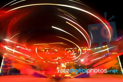 amusement park With Neon Light Stock Photo