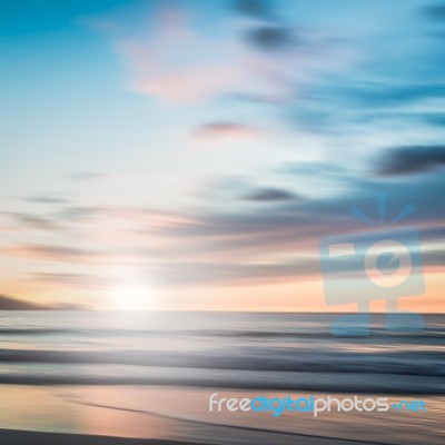 An Abstract Seascape With Blurred Panning Motion Background Stock Photo