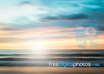 An Abstract Seascape With Blurred Panning Motion Background Stock Photo