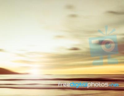 An Abstract Seascape With Blurred Panning Motion On Paper Backgr… Stock Photo