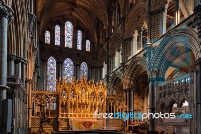 An Altar At Ely Cathedral Stock Photo