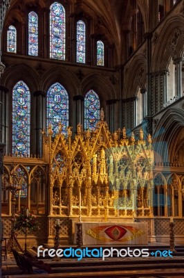 An Altar In Ely Cathedral Stock Photo