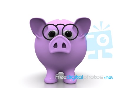 An Concept Image Of A Piggy With Books Stock Image