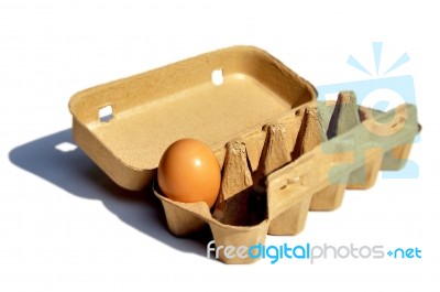 An Egg In The Package Stock Photo