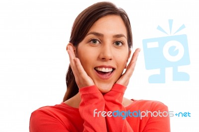 An Embracing Young Girl Stock Photo