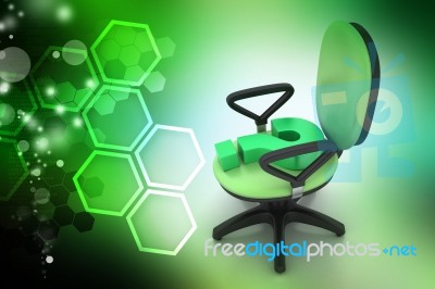 An Empty Chair With  Question Mark Stock Image