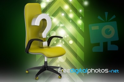 An Empty Chair With  Question Mark Stock Image