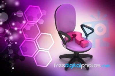 An Empty Chair With  Question Mark Stock Image