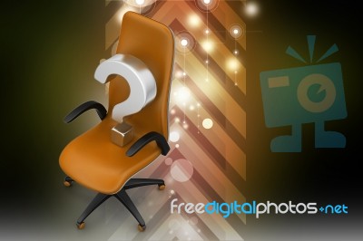 An Empty Chair With  Question Mark Stock Image