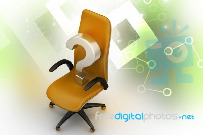 An Empty Chair With  Question Mark Stock Image