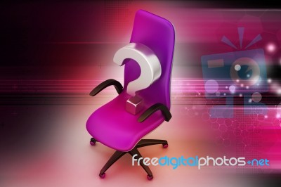 An Empty Chair With  Question Mark Stock Image