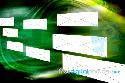 An Image Of Some Flying Envelopes Stock Image