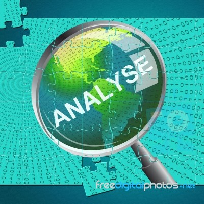 Analyse Magnifier Indicates Data Analytics And Analysis Stock Image