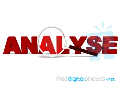 Analyse Word Shows Analytics Analysis Or Analyzing Stock Image