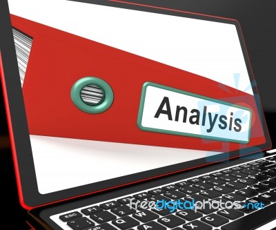 Analysis File On Laptop Showing Analyzed Data Stock Image