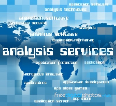 Analysis Services Means Data Analytics And Advice Stock Image