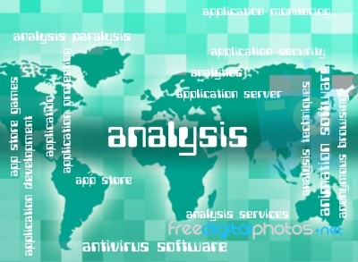 Analysis Word Indicates Analytics Words And Analyzing Stock Image