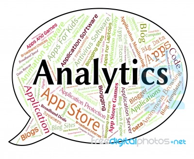 Analytics Word Means Info Reporting And Usage Stock Image