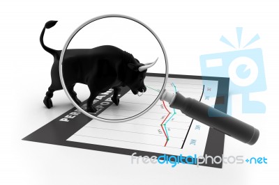 Analyzing Business Market Graph Stock Image