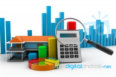 Analyzing Home Finances Stock Image