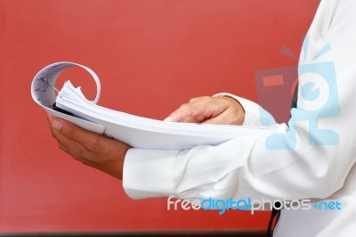 Analyzing Paper Work Stock Photo