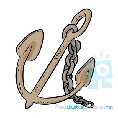 Anchor Cartoon -  Illustration Stock Image