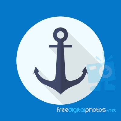 Anchor Flat Icon Stock Image