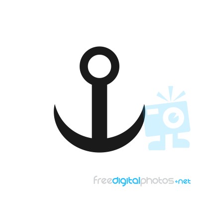 Anchor Sign Icon  Illustration On White Background Stock Image