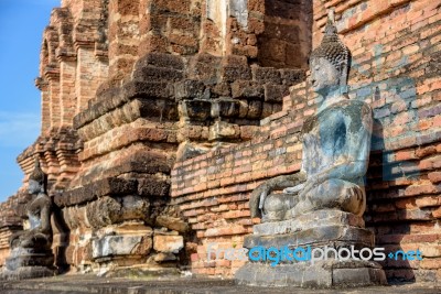 Ancient Buddha Statue Sitting Posture Stock Photo