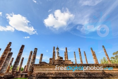 Ancient Buddha Statue Sitting Posture Stock Photo