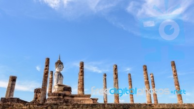 Ancient Buddha Statue Sitting Posture Stock Photo