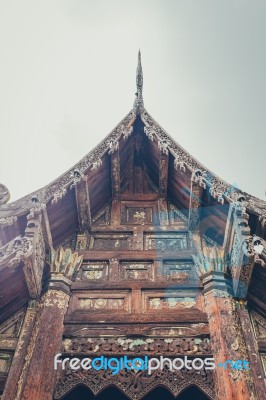 Ancient Buddha Temple (wat Ton Kwen) Chiangmai Thailand Stock Photo