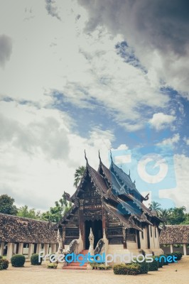 Ancient Buddha Temple (wat Ton Kwen) Chiangmai Thailand Stock Photo